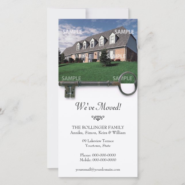 Faire-part de déplacement de clé squelette (Devant)