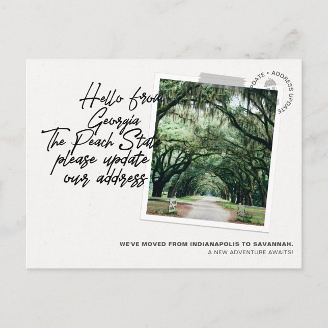 Faire-part de déplacement de destination de l'État (Devant)