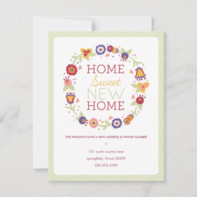 Faire-part de déplacement de la couronne florale (Devant)