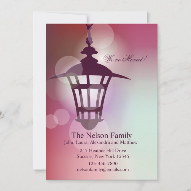 Faire-part de déplacement de la lampe (Devant)