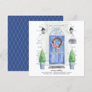 Faire-part de déplacement de la porte avant bleue