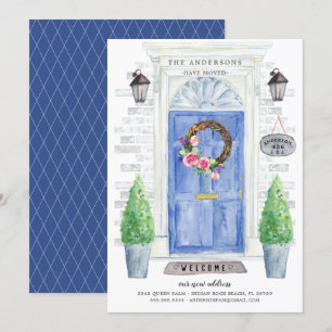 Faire-part de déplacement de la porte avant bleue