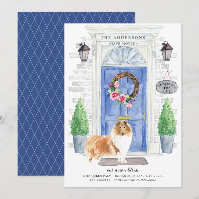 Faire-part de déplacement de la porte d'entrée de  (Devant / Derrière)