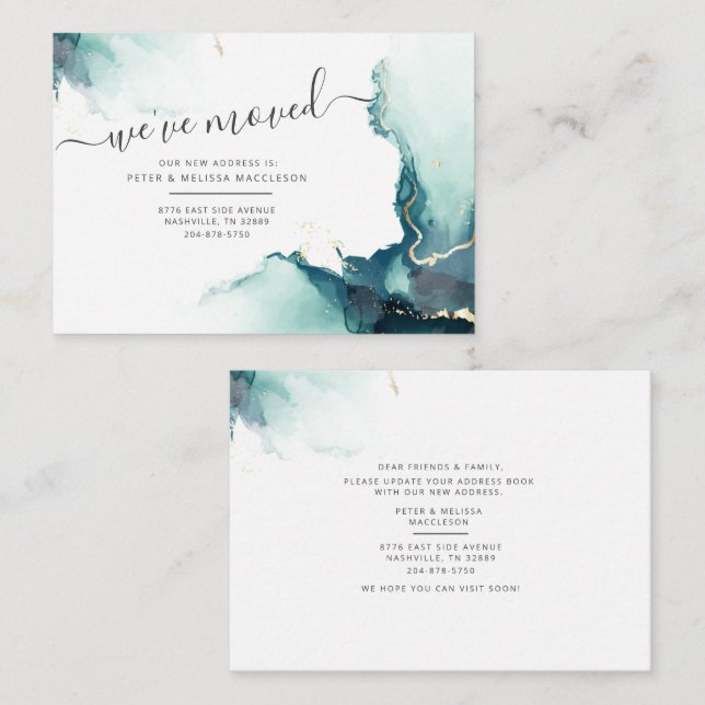 Faire-part de déplacement de l'agent d'adresse Bud (Devant / Derrière)