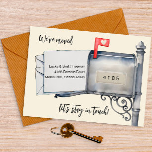 Faire-part de déplacement de l'aquarelle de boîte 