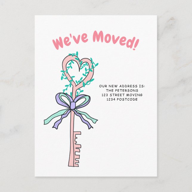 Faire-part de déplacement de l'illustration clé de (Devant)