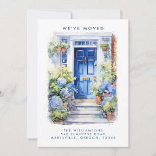 Faire-part de déplacement de porte bleue