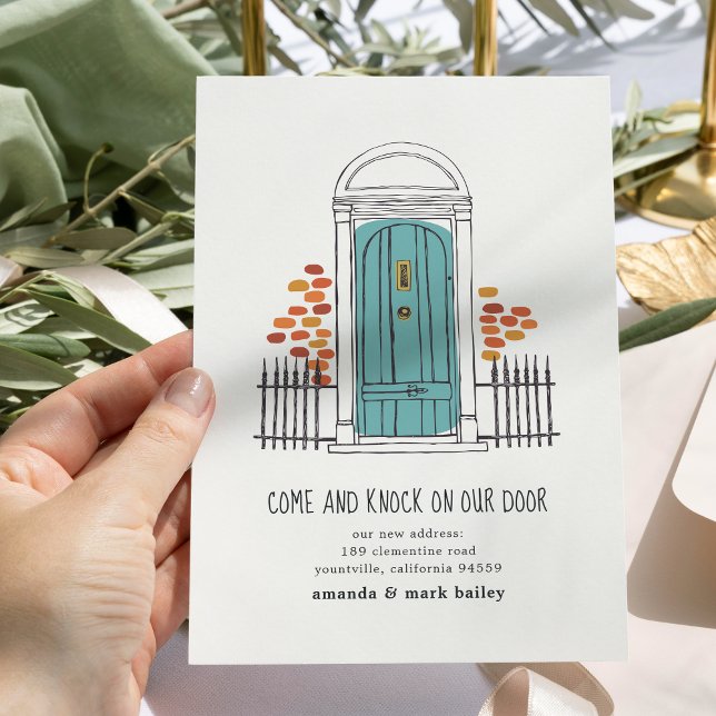 Faire-part de déplacement de porte bleue (Créateur téléchargé)