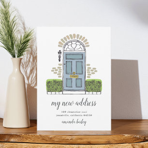 Faire-part de déplacement de porte bleue