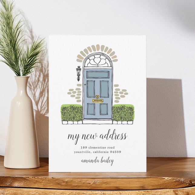 Faire-part de déplacement de porte bleue (Créateur téléchargé)