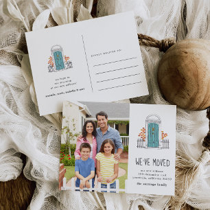 Faire-part de déplacement de porte bleue