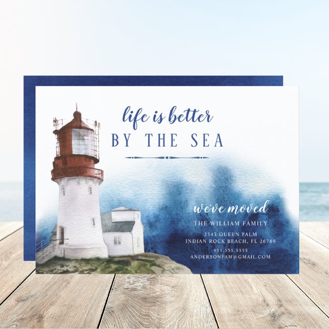 Faire-part de déplacement du phare côtier (Créateur téléchargé)
