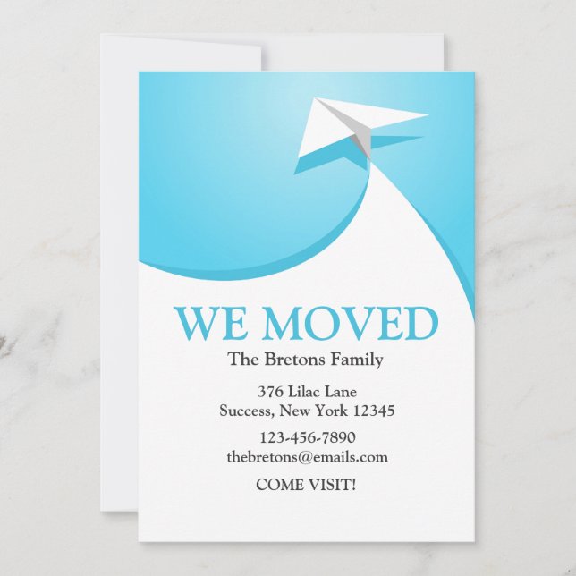 Faire-part de déplacement du plan papier (Devant)