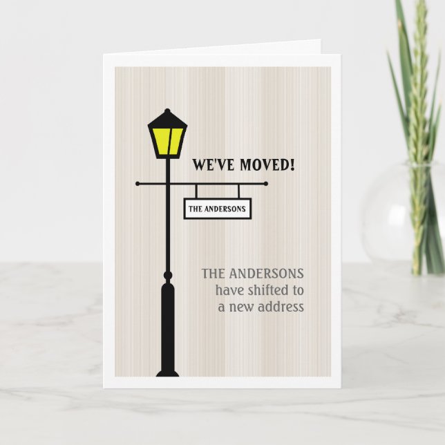 Faire-part de déplacement du poste de lampe (Devant)