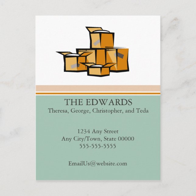 Faire-part de déplacement empaqueté (Devant)