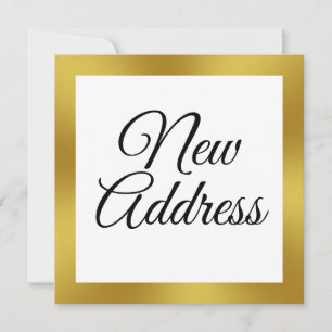 Faire-part de déplacement en or blanc et Faux