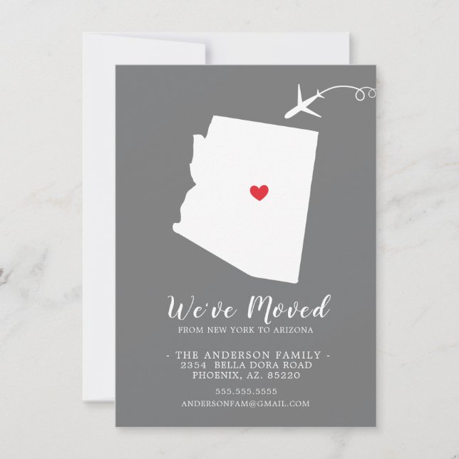 Faire-part de déplacement | État ARIZONA (Devant)