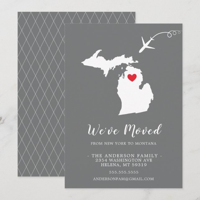 Faire-part de déplacement | Etat MONTANA (Devant / Derrière)
