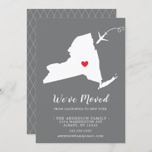 Faire-part de déplacement   Etat NEW YORK