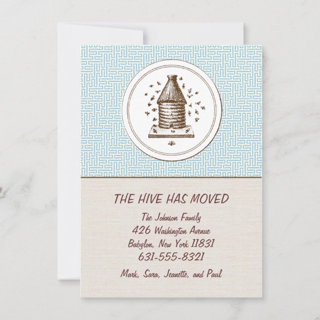 Faire-part de déplacement | Hiver | Bleu (Devant)