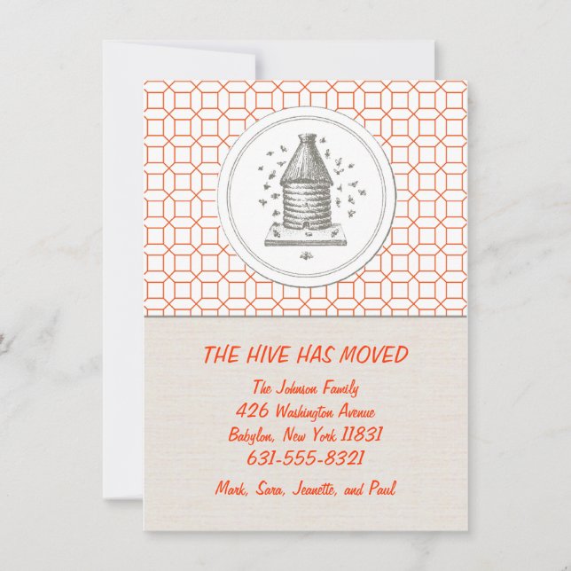 Faire-part de déplacement | Hiver | Orange (Devant)