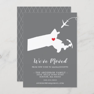 Faire-part de déplacement   MASSACHUSETTS D'ÉTAT