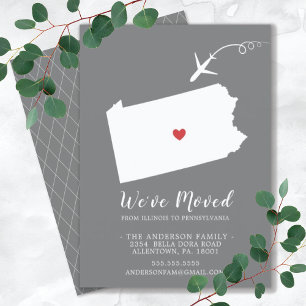 Faire-part de déplacement   PENNSYLVANIE D'Etat