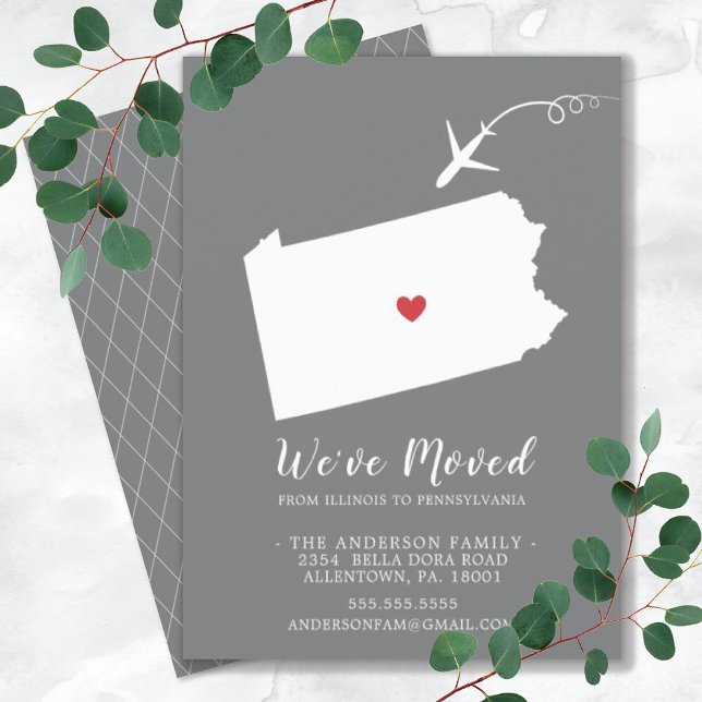 Faire-part de déplacement | PENNSYLVANIE D'Etat (Créateur téléchargé)