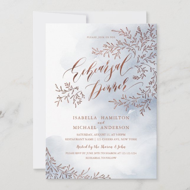 Faire-part de dîner de répétition de calligraphie  (Devant)