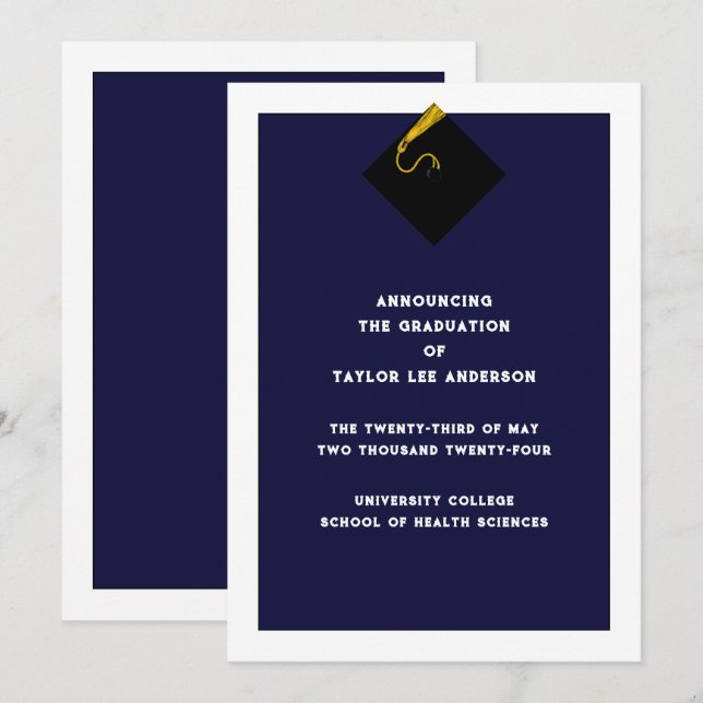 Faire-part de diplôme (Devant / Derrière)