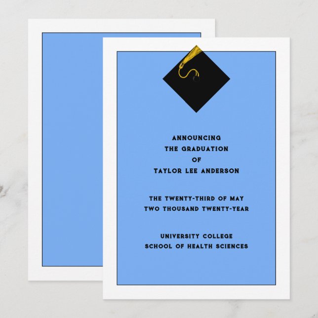 Faire-part de diplôme (Devant / Derrière)