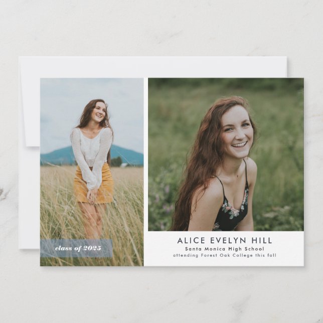 Faire-part de diplôme à double cadre (Devant)