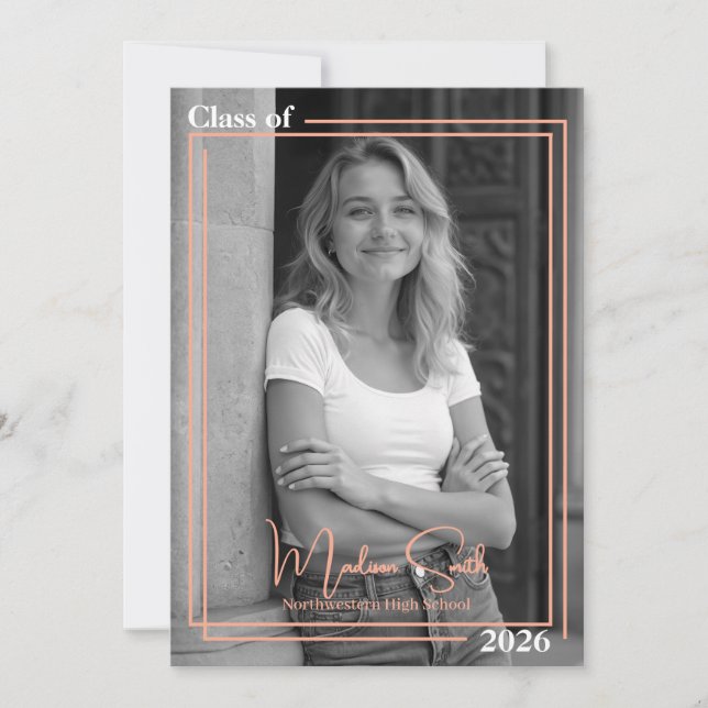 Faire-part de diplôme à double cadre (Devant)