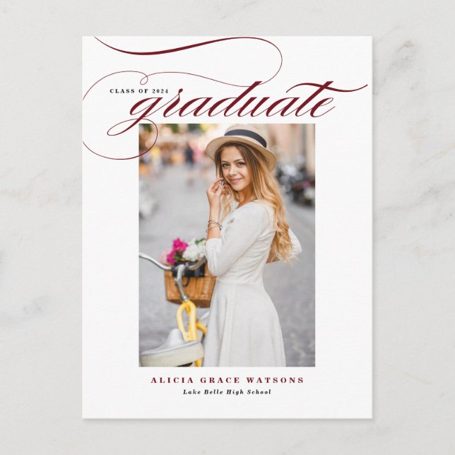 Faire-part de Diplôme avec Calligraphie Élégante B (Devant)