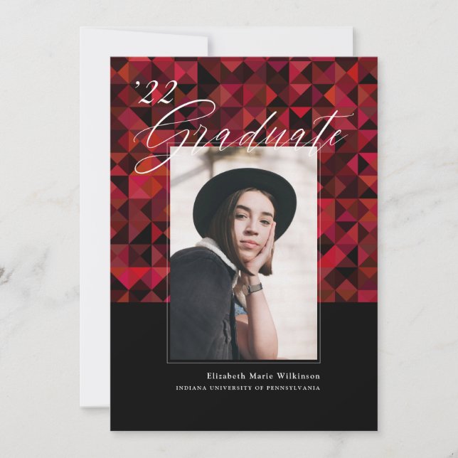 FAIRE-PART DE DIPLÔME Conception minimaliste (Devant)