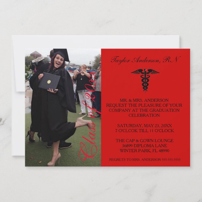 Faire-part de diplôme de l'école Médicale rouge de (Devant)