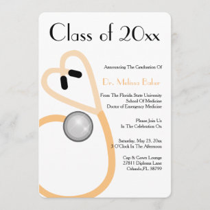 Faire-part de diplôme d'études Médicales de stétho