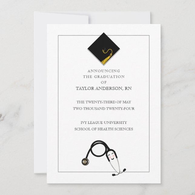 Faire-part de diplôme en infirmière (Devant)