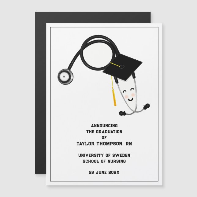Faire-part de diplôme en infirmière (Devant / Derrière)