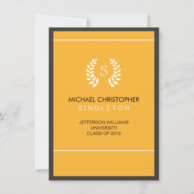 Faire-part de diplôme en noir et or de l'universit (Devant)