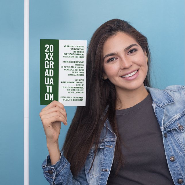 Faire-part de diplôme/Invitation de fête [Vert] (Créateur téléchargé)