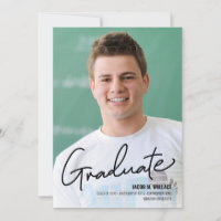 Faire-part de diplôme Photo Homme Diplômé