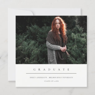 FAIRE-PART DE DIPLÔME PHOTO MINIMAL PROPRE CHIC