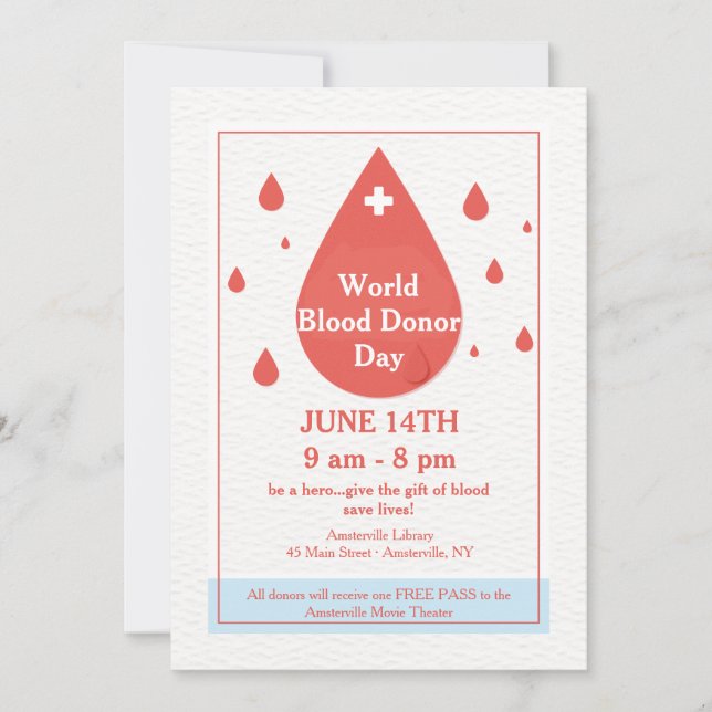 Faire-part de don de sang (Devant)