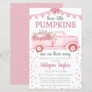 Faire-part de douche bébé Budget Triplets Rose Pet