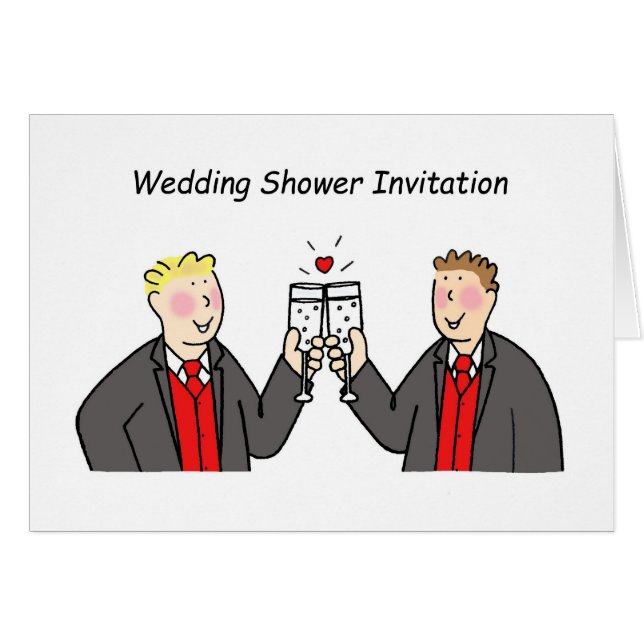 Faire-part de douche de mariage pour deux mariés. (Devant horizontal)
