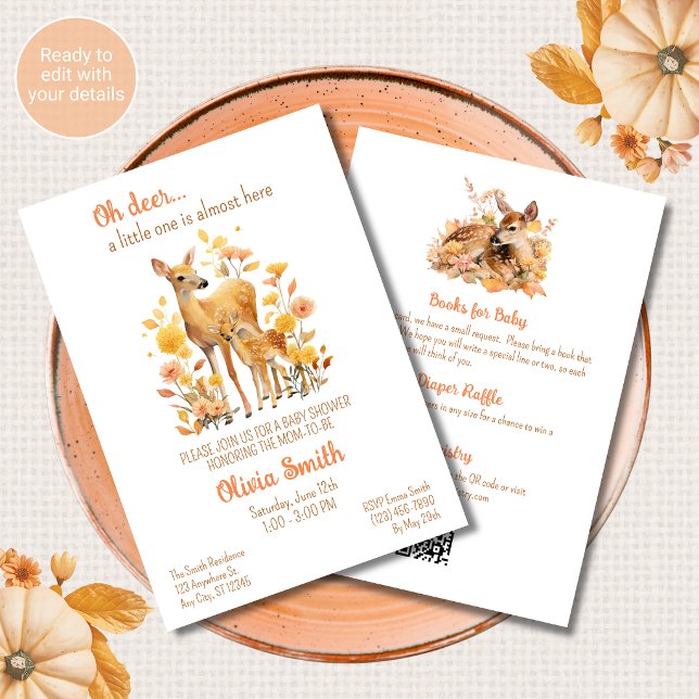 Faire-part de douche pour bébé «Oh Deer All in One (Créateur téléchargé)