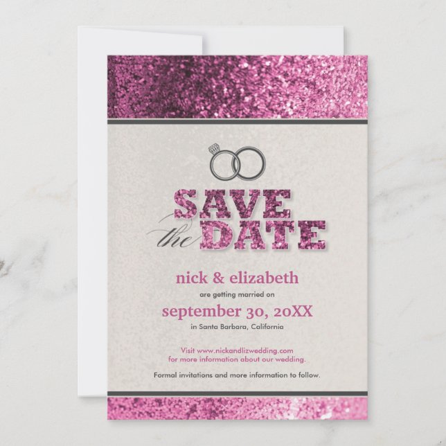 Faire-part de Faire-Part de Mariage "Paillettes et (Devant)