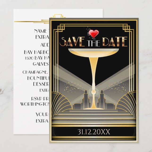 Faire-Part de Faire Savoir Deco Champagne (Devant / Derrière)