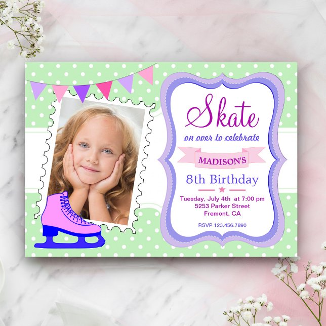 Faire-part de fête d'anniversaire pour filles pati (Créateur téléchargé)